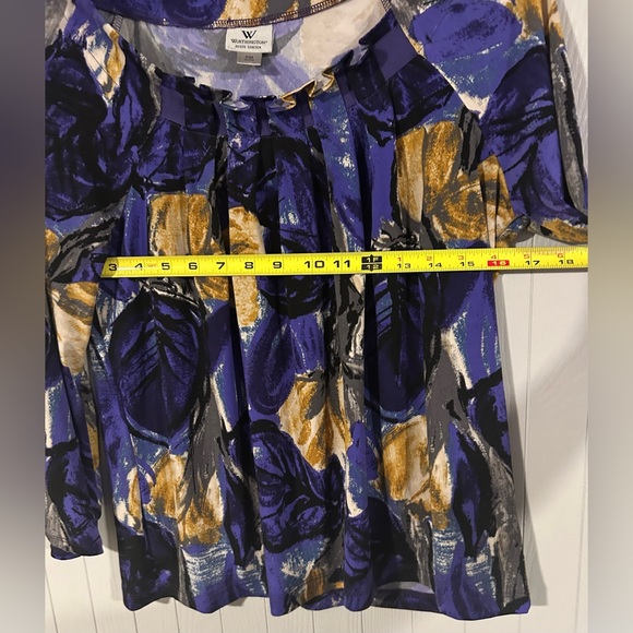 Worthington Women’s Purple/Yellow/Black Top Size PM - Picture 11 of 13